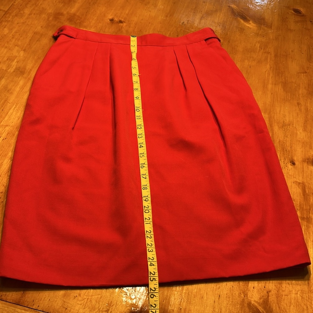 Liz Claiborne Red Wool Pencil Skirt - Picture 5 of 11